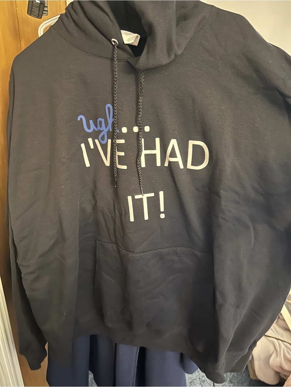 Black Zip-Up Sweater Jacket with Bold White Graphic